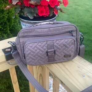 Carousel lug crossbody bag.   Gray